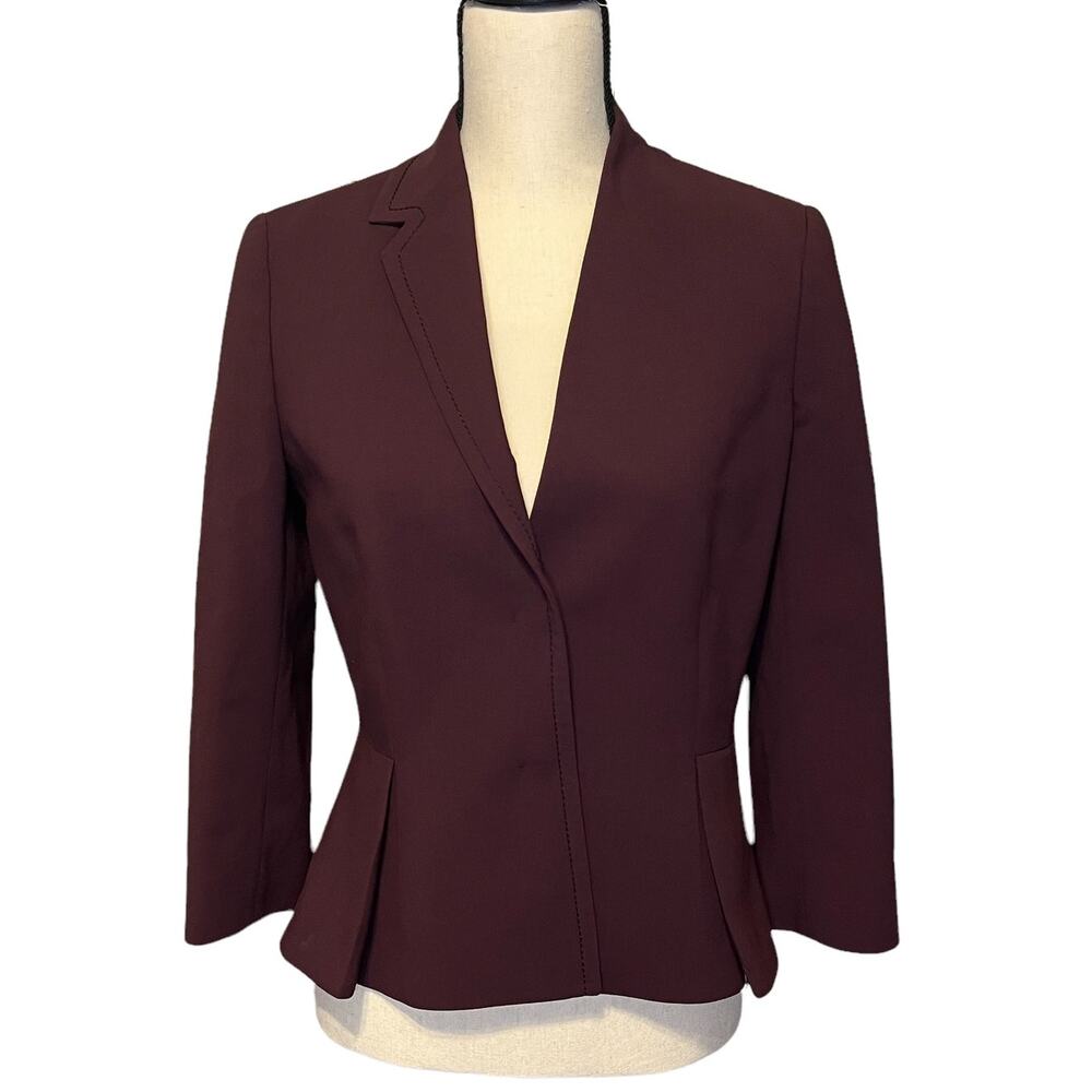 Marlowe Wool Blazer Jacket 36 Or 0 Plum Career Office Corporate Business Italy